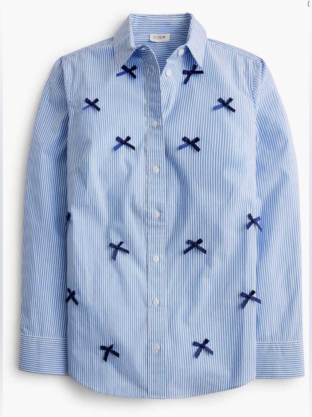J.Crew Factory Striped Bow
Button-Up Shirt, size S